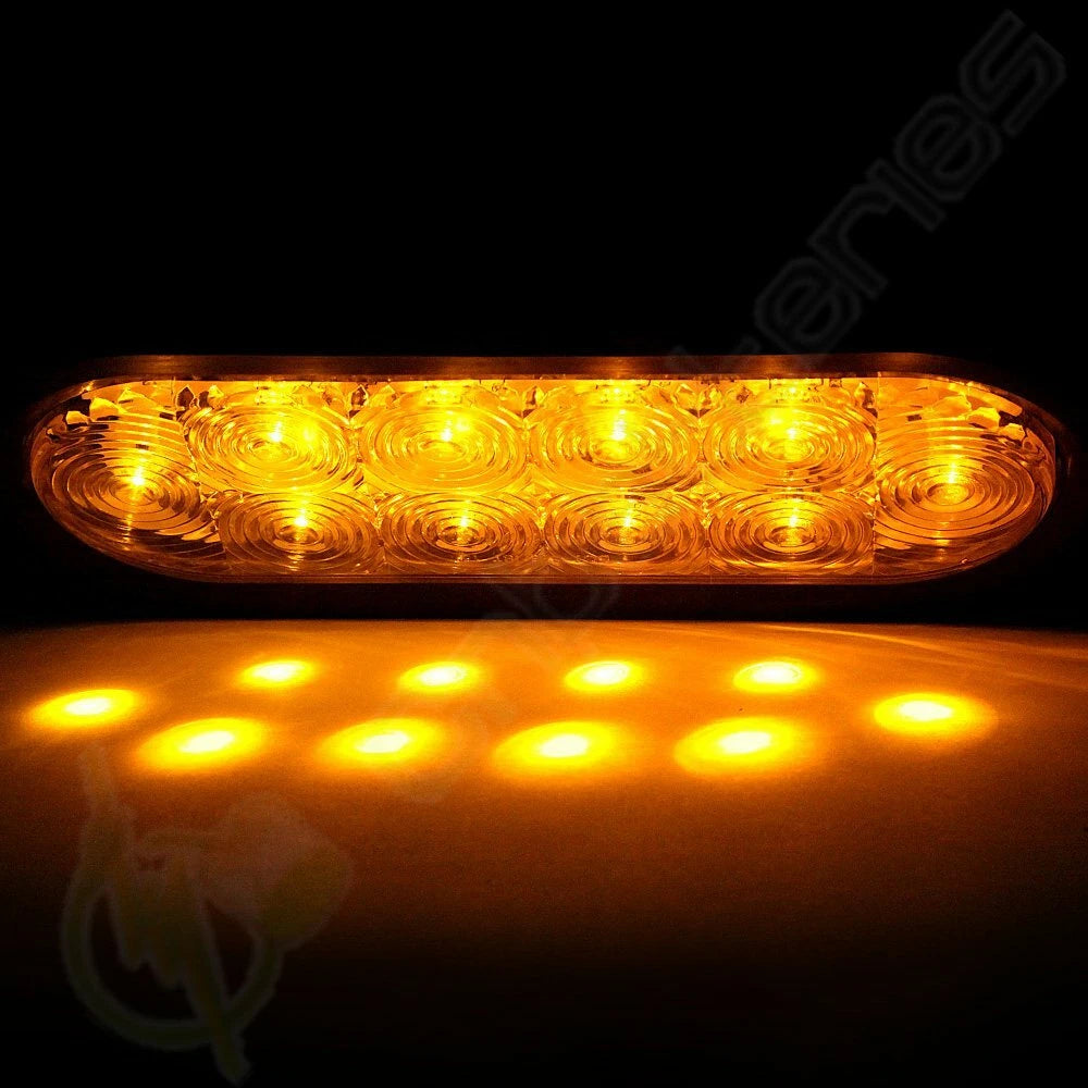 6pcs 10LED Oval Stop Turn Brake Tail Light for Trailer Truck
