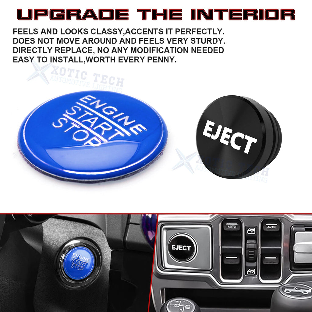 Blue Alloy Engine Black Cigarette Lighter Eject Button Trim for Lexus IS200t (2016-2017)