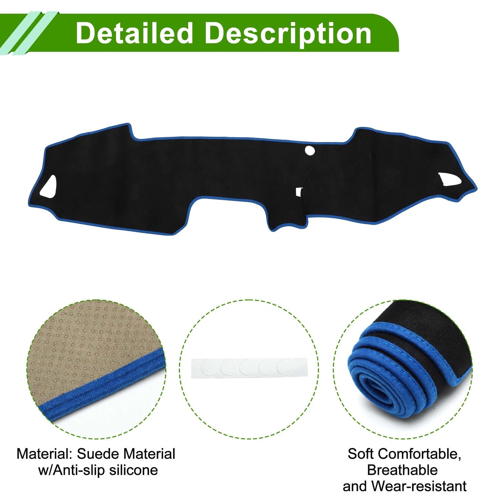 Dashboard Cover Mat for Mazda MX-5 ND RF Miata (2015–2020) Black Blue