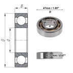 Deep Groove Ball Bearings 20x47x12mm for Scooter Skateboard (N/A)