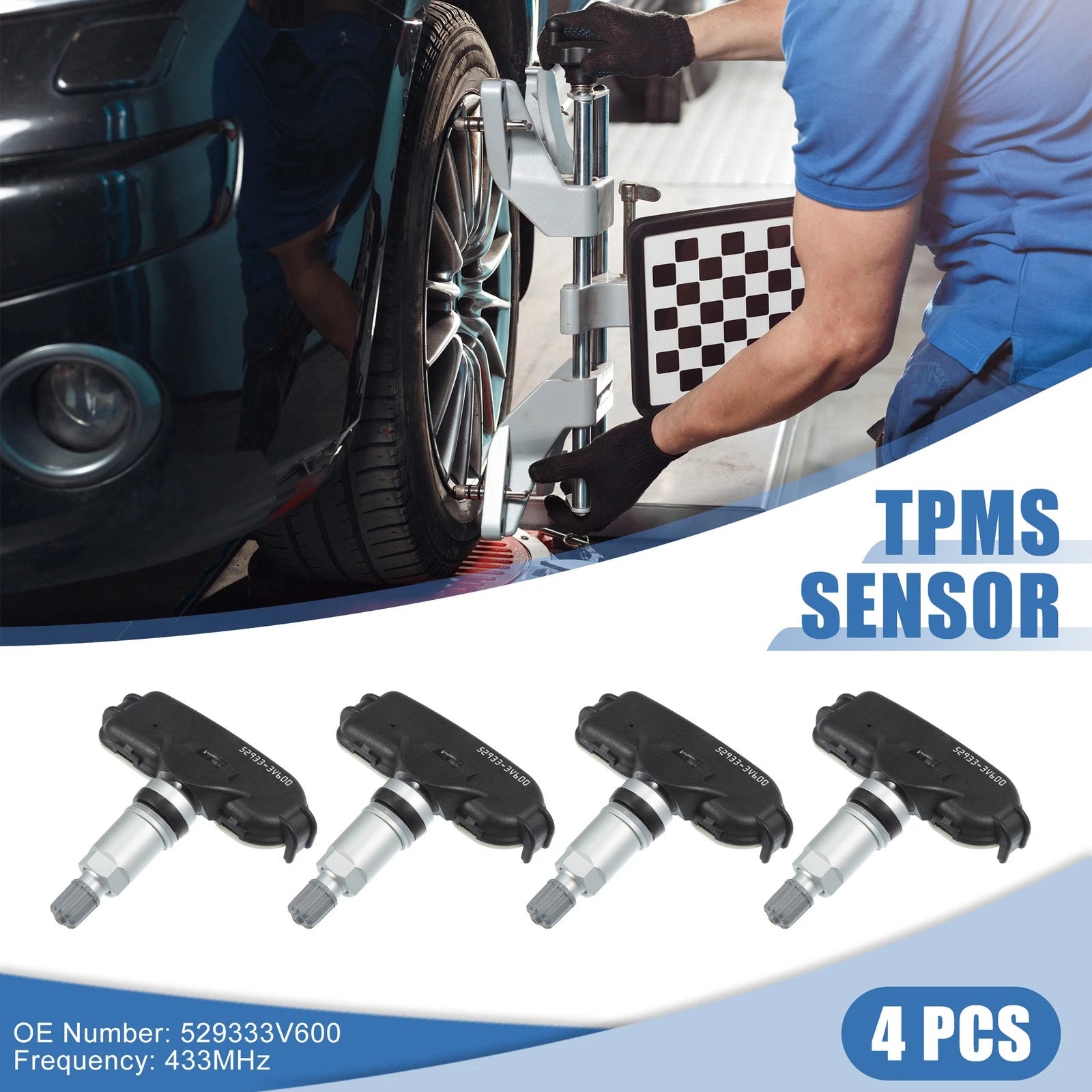 Set of 4 TPMS Sensors for Hyundai Grandeur (2014–2016) No. 529333V600