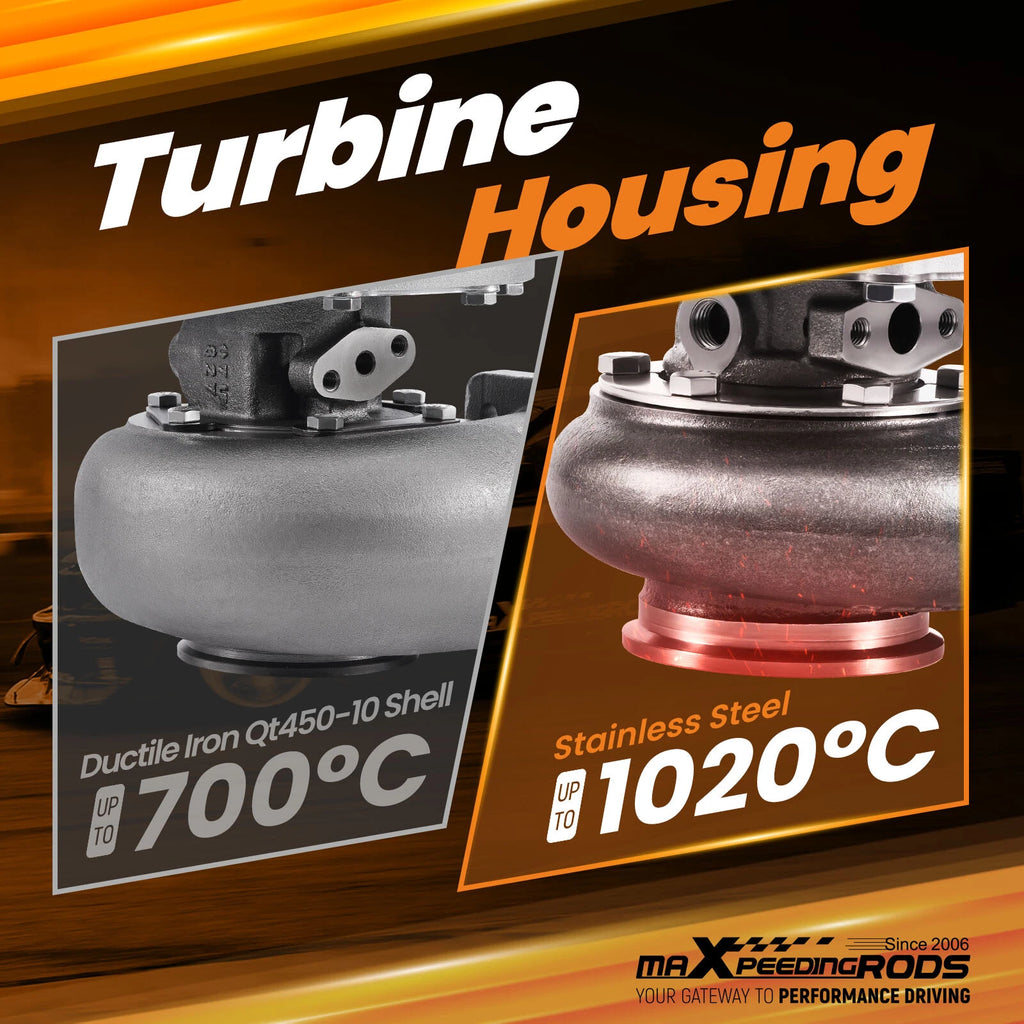 Turbo T25 for Racing (Up to 550HP, Dual Ball Bearing, Water Oil Cooling)