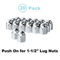 Lug Nut Covers Chrome Standard Push-On Set for Jeep Wrangler (2007–2018)