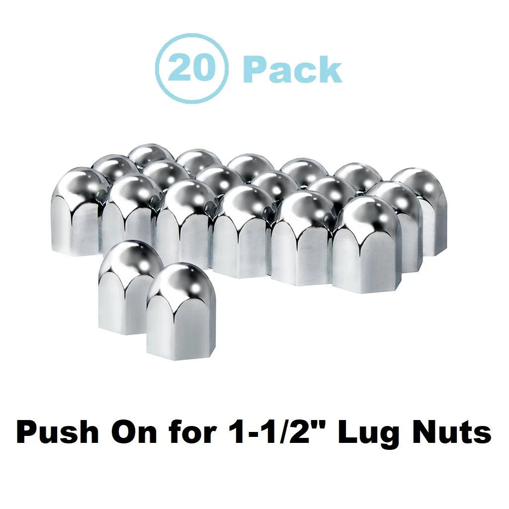 Lug Nut Covers Chrome Standard Push-On Set for Jeep Wrangler (2007–2018)