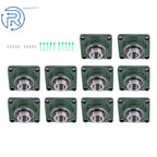 Set of 10 UCF208-24 Pillow Block Flange Bearings 1-1/2" Bore 4 Bolt