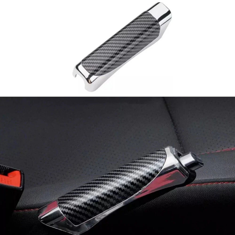 Carbon Fiber Silver Handbrake Cover for Universal Cars