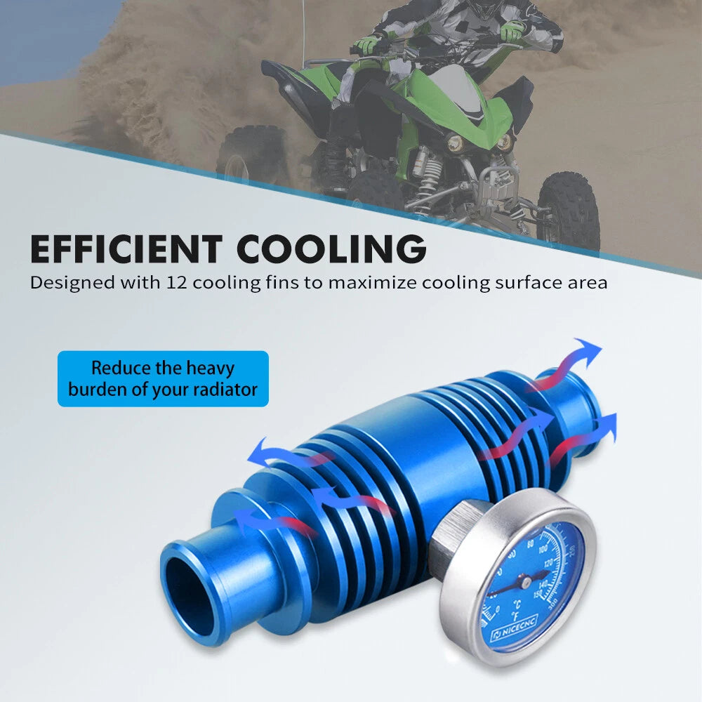 NICECNC Inline Cooler with Temperature Gauge for Yamaha YFZ450 (2004–2023)
