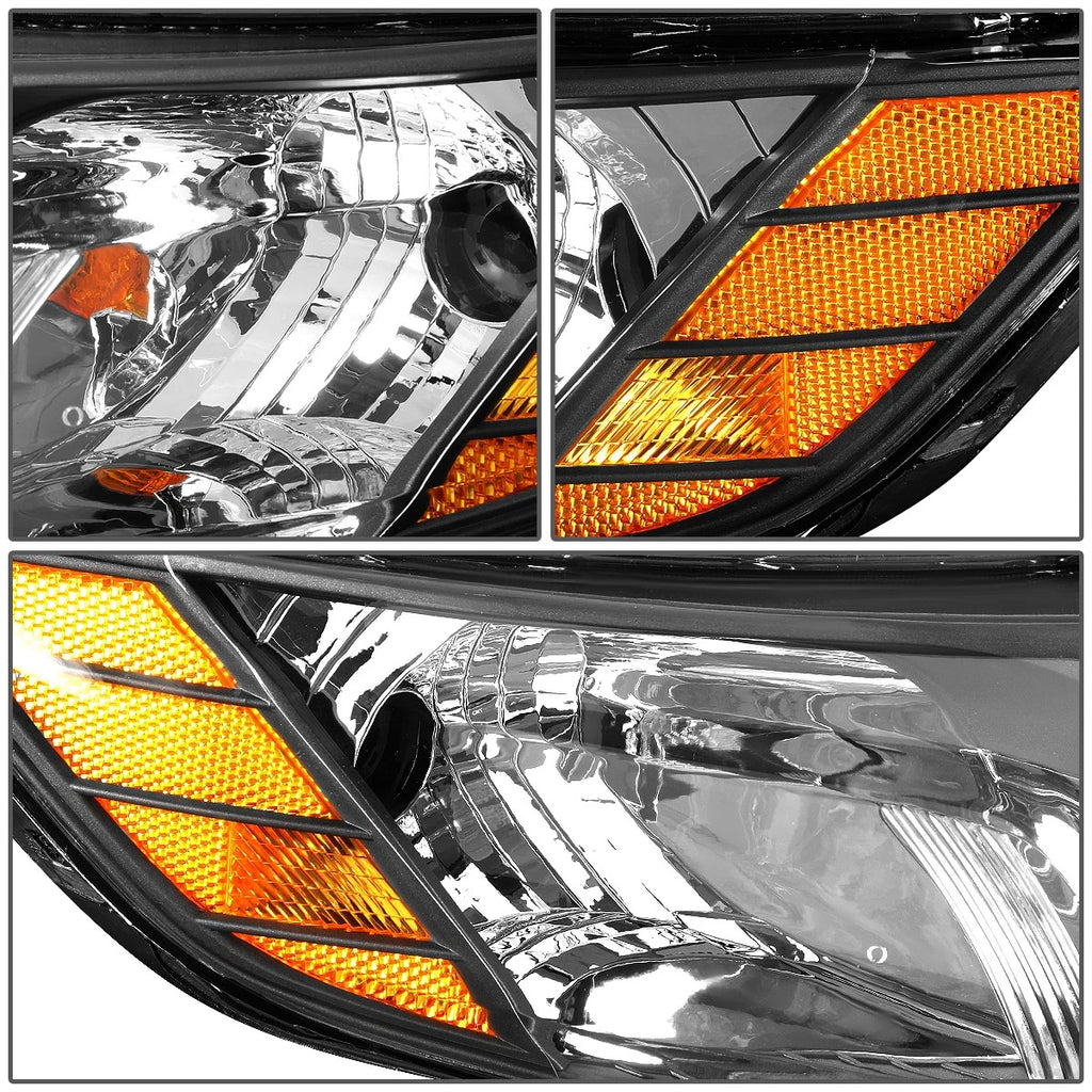 Headlight Lamps for Kia Forte Koup (2010–2013) - Black Housing, Amber