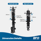 Coilovers Suspension Set for Honda CR-V (2007–2011) Adj. Height Struts Springs