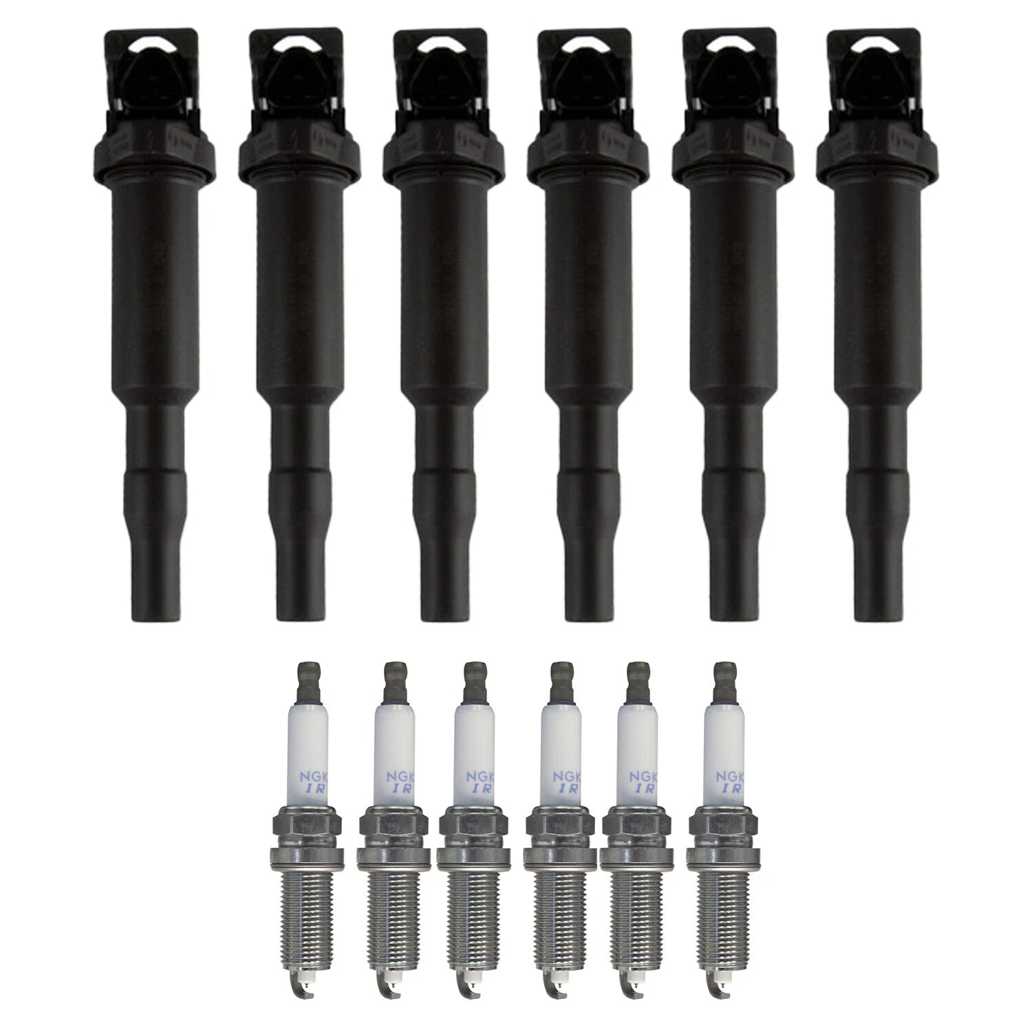 Set of 6 Ignition Coils & NGK Laser Iridium Spark Plugs for BMW E90 E60 E83 E70