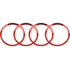 4PCS Red Aluminum Wheel Hub Cap Ring Covers for Audi A4 Q5 TT (2008-2016)