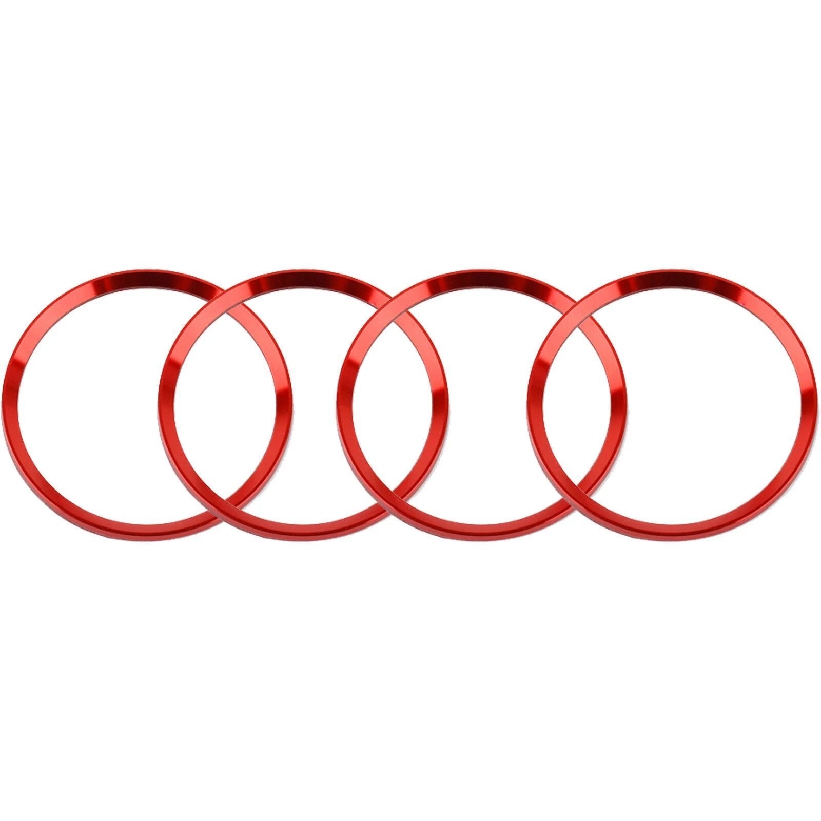 4PCS Red Aluminum Wheel Hub Cap Ring Covers for Audi A4 Q5 TT (2008-2016)