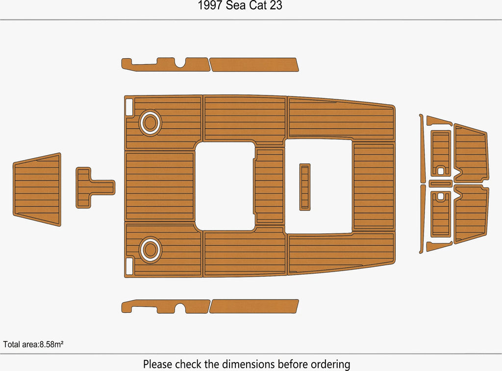 EVA Pads for Sea Cat 23 (1997) - Swim Platform Cockpit Faux Flooring Mat