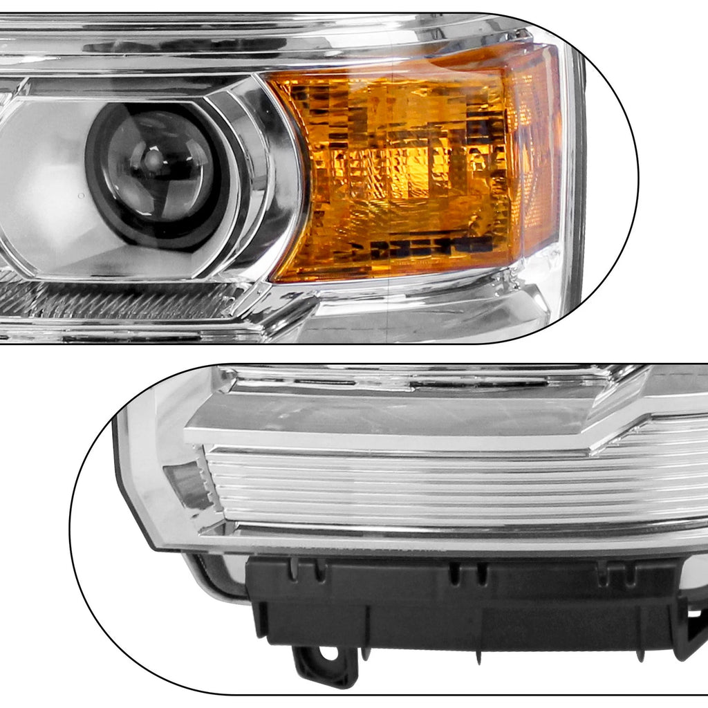 Pair Headlights for GMC Sierra 1500 2014–2018, 2500 HD 2015–2019, 3500 HD