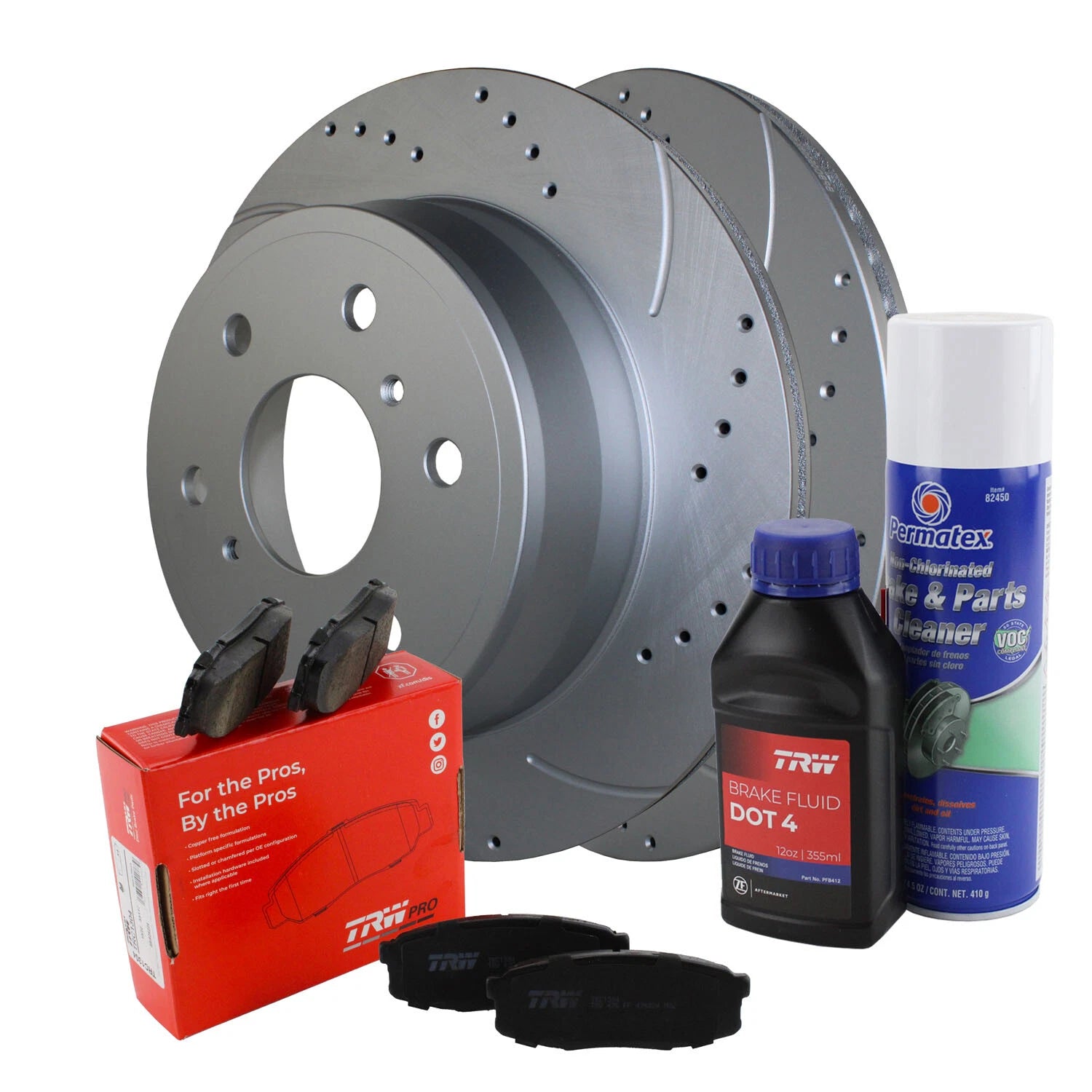 Rear Brake Kit with Drilled Rotors & Ceramic Pads for Cadillac Chevrolet GMC