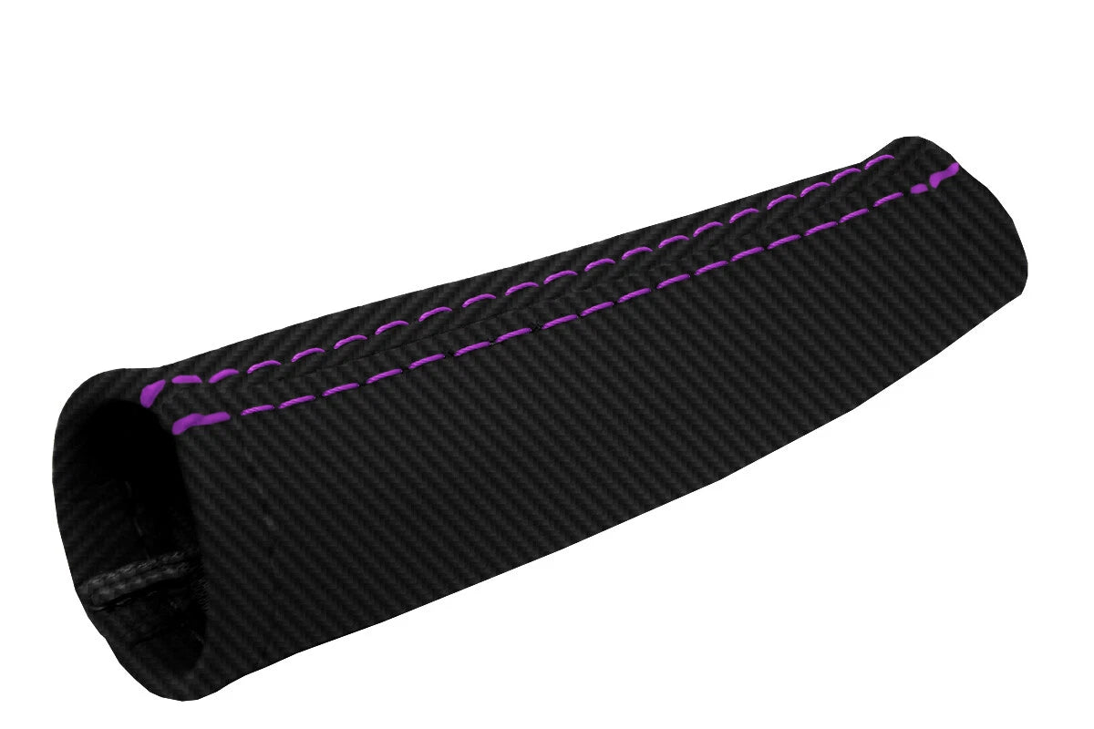 Carbon Fiber E Brake Cover for Nissan Skyline R33 (1993–1998) Purple Stitch