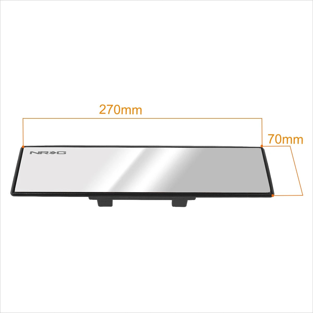 NRG IM-270FWT 270mm Wide-Angle Flat Glass Rear Mirror for Universal Fit