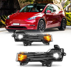 Pair LED DRL Daytime Running Lights Fog Lamp for Tesla Model 3 Model Y (2017–2023)