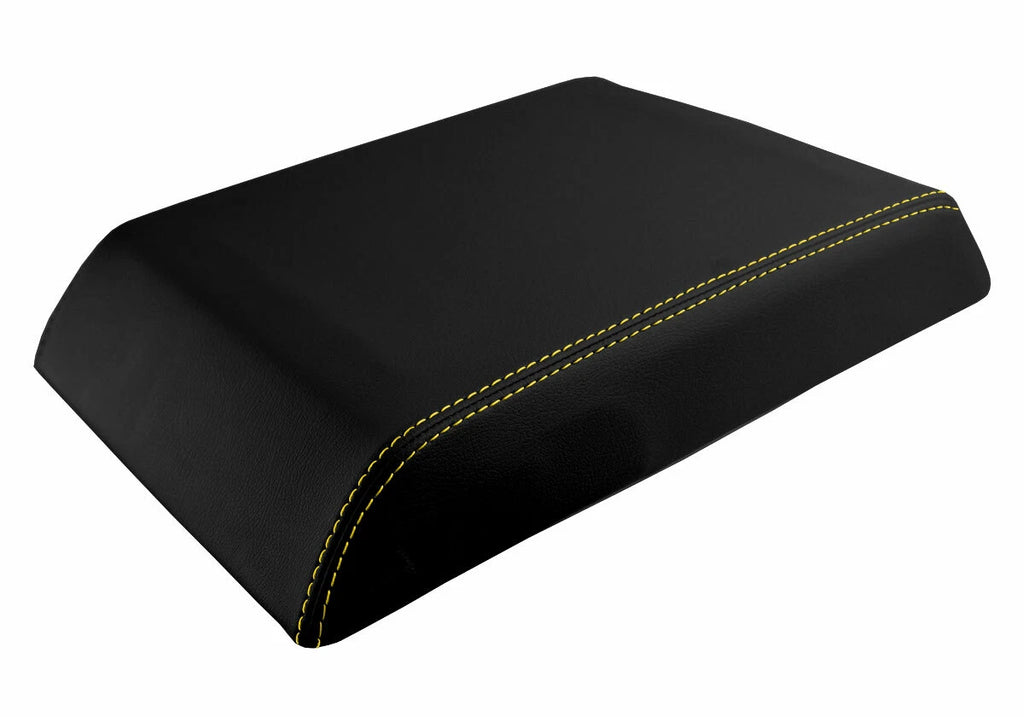 Leather Console Lid Armrest Cover for Hummer H2 (2003–2007) Yellow Stitch