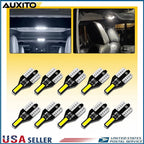 2X T10 LED License Plate Light Bulbs for AUXITO (6000K Bright White)