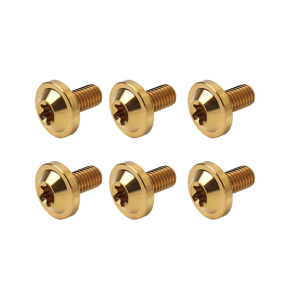 Set of 6 M5x15mm Torx Head Screws for Universal Bike Motorcycle Gold