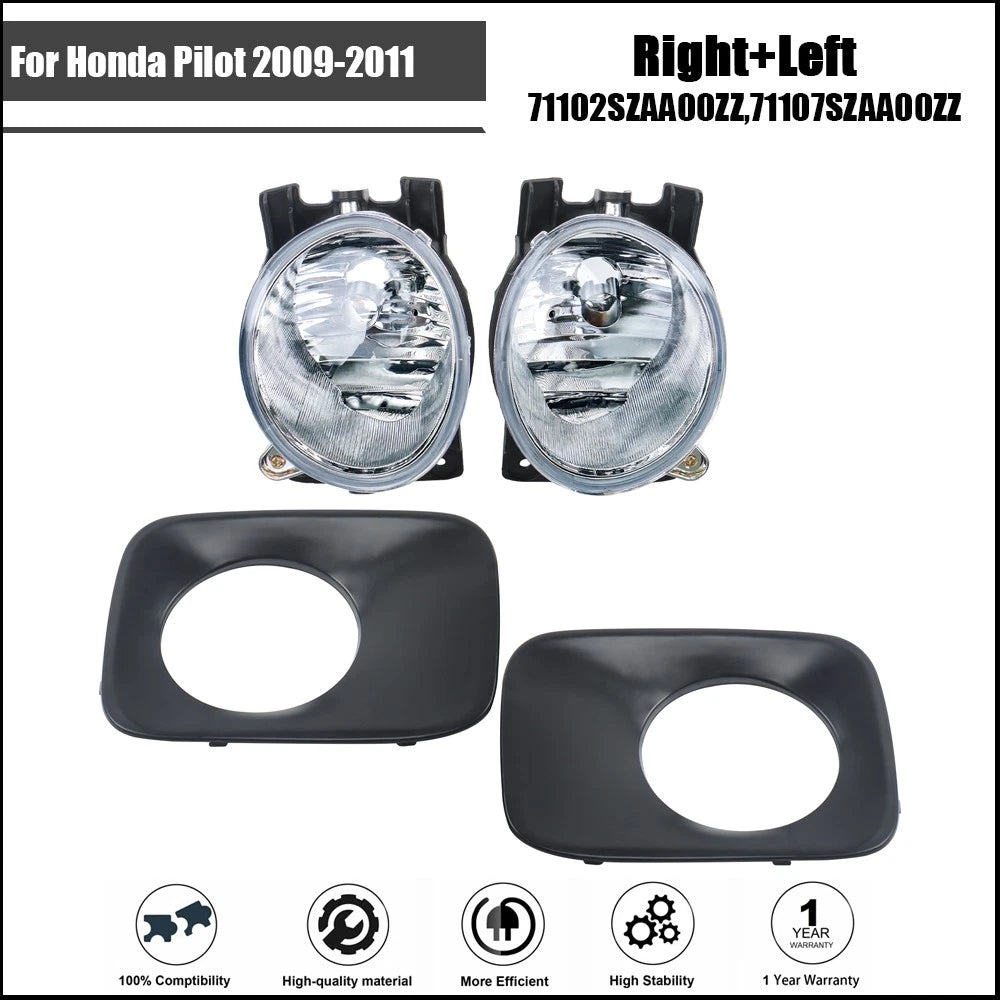 Fog Lights with Bezel for Honda Pilot (2009–2011) Halogen