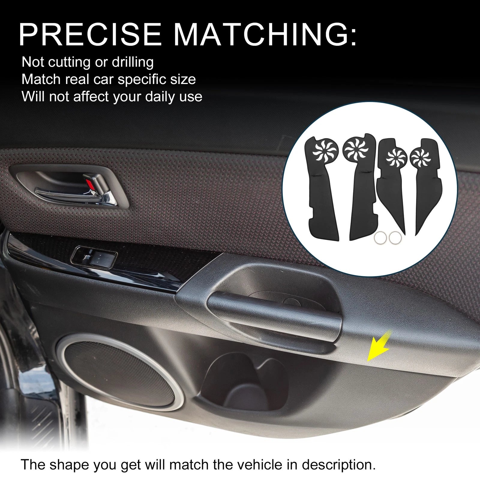 Set of 1 Car Door Leather Anti Kick Pad Sticker for Mercedes-Benz B200 (2000–2008)