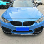 2x Carbon Fiber Headlight Eye Lid Styling for BMW M3 M4 (2014–2018)