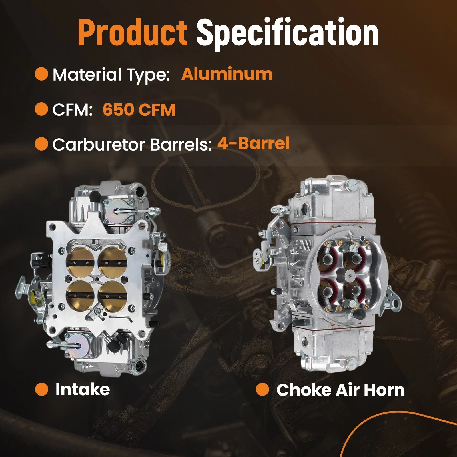 4-Barrel Carburetor for BR-67199 (650 CFM, Electric Choke)