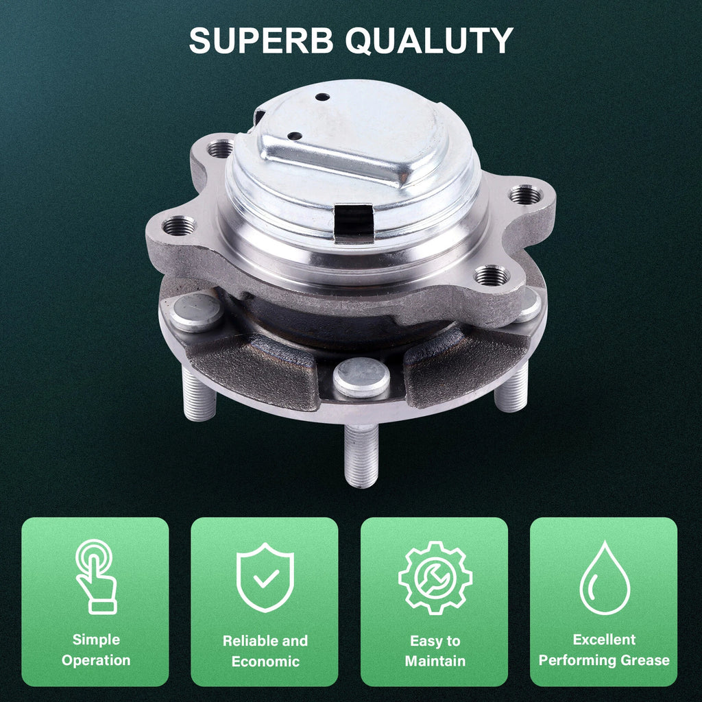 2X Front Wheel Bearing Hub w/ABS for Infiniti Q40 Q50 Q60 Q70 (2009–2018)