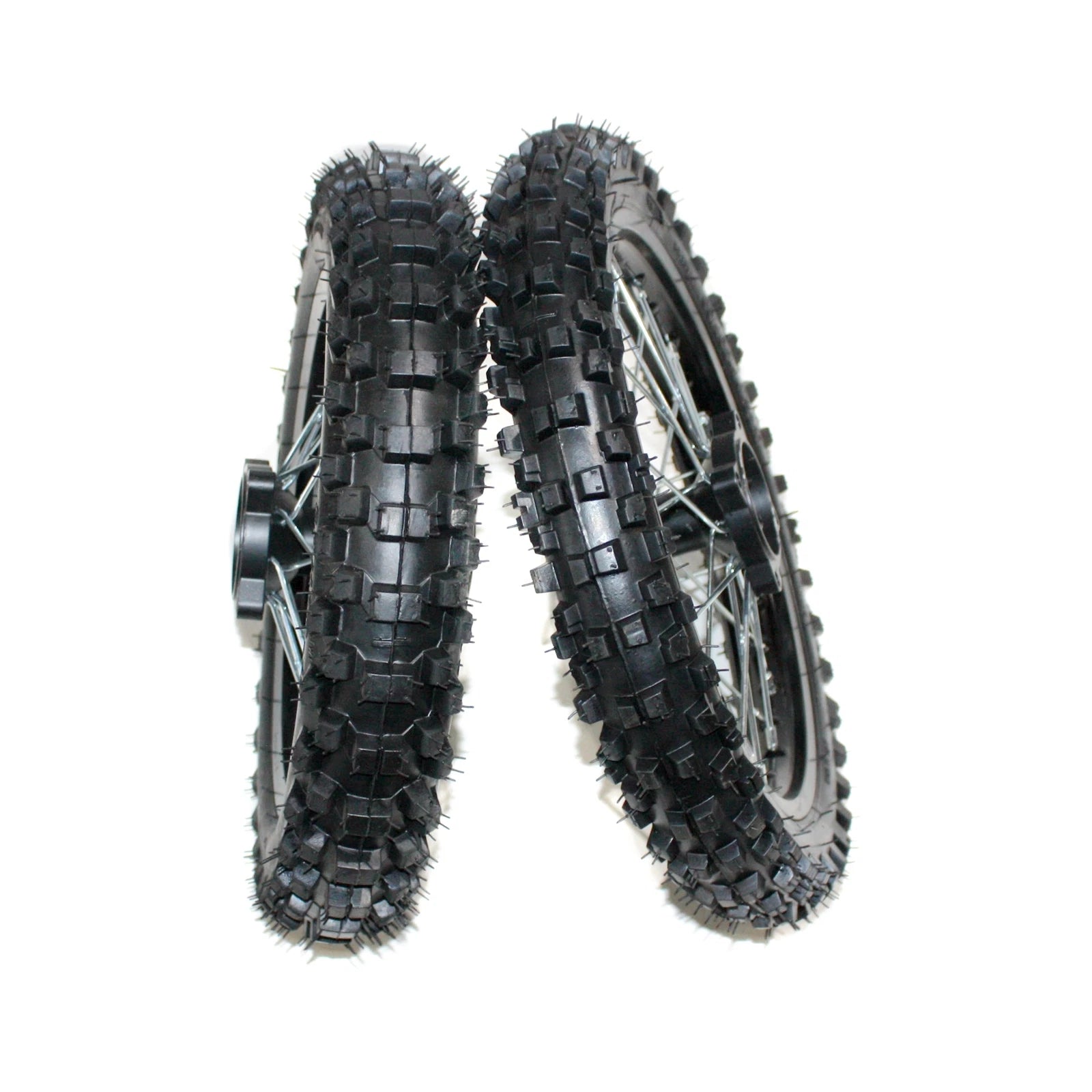 Set of 2 12mm 14" Front & 12" Rear Wheel Rims with Tires for PIT PRO Dirt Bike