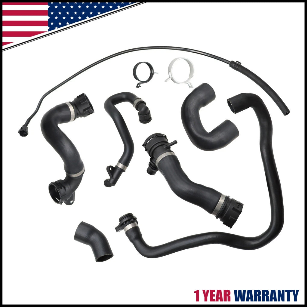 Set of 7 Radiator Coolant Water Hose Pipes for BMW 128i 328i (2007–2011)