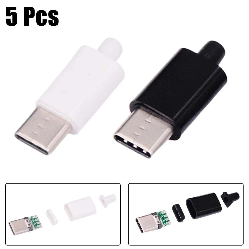 Set of 5 USB C Male Connectors for PCB Board Welding