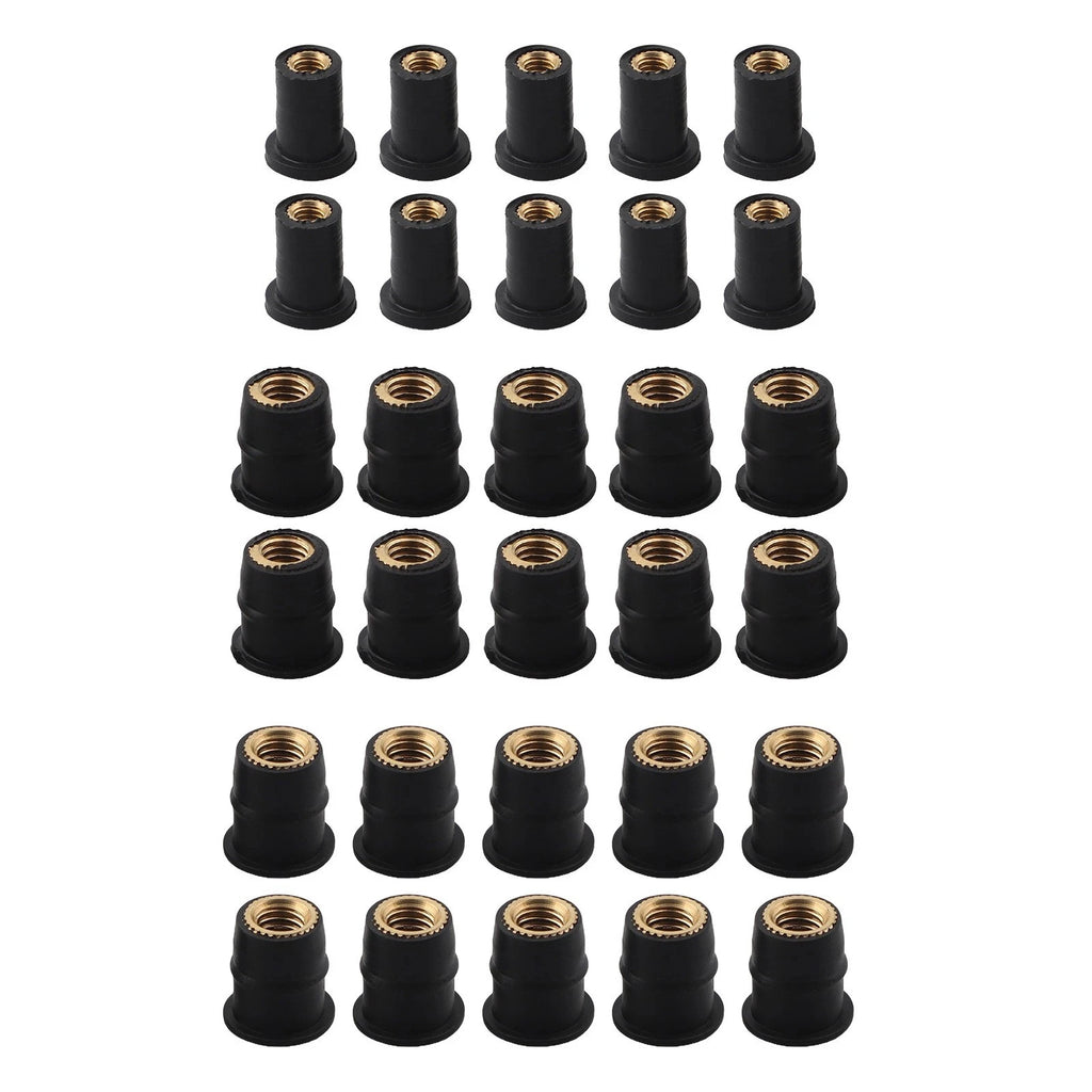 Set of 30 Neoprene Rubber Water Well Nuts for Motorcycles and ATVs