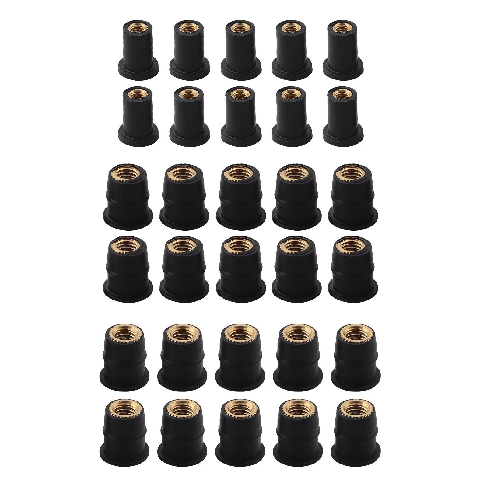 Set of 30 Neoprene Rubber Water Well Nuts for Motorcycles and ATVs