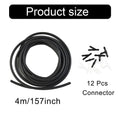 Windshield Wiper Washer Nozzle Hose Kit 4m 12 Connector Black/White