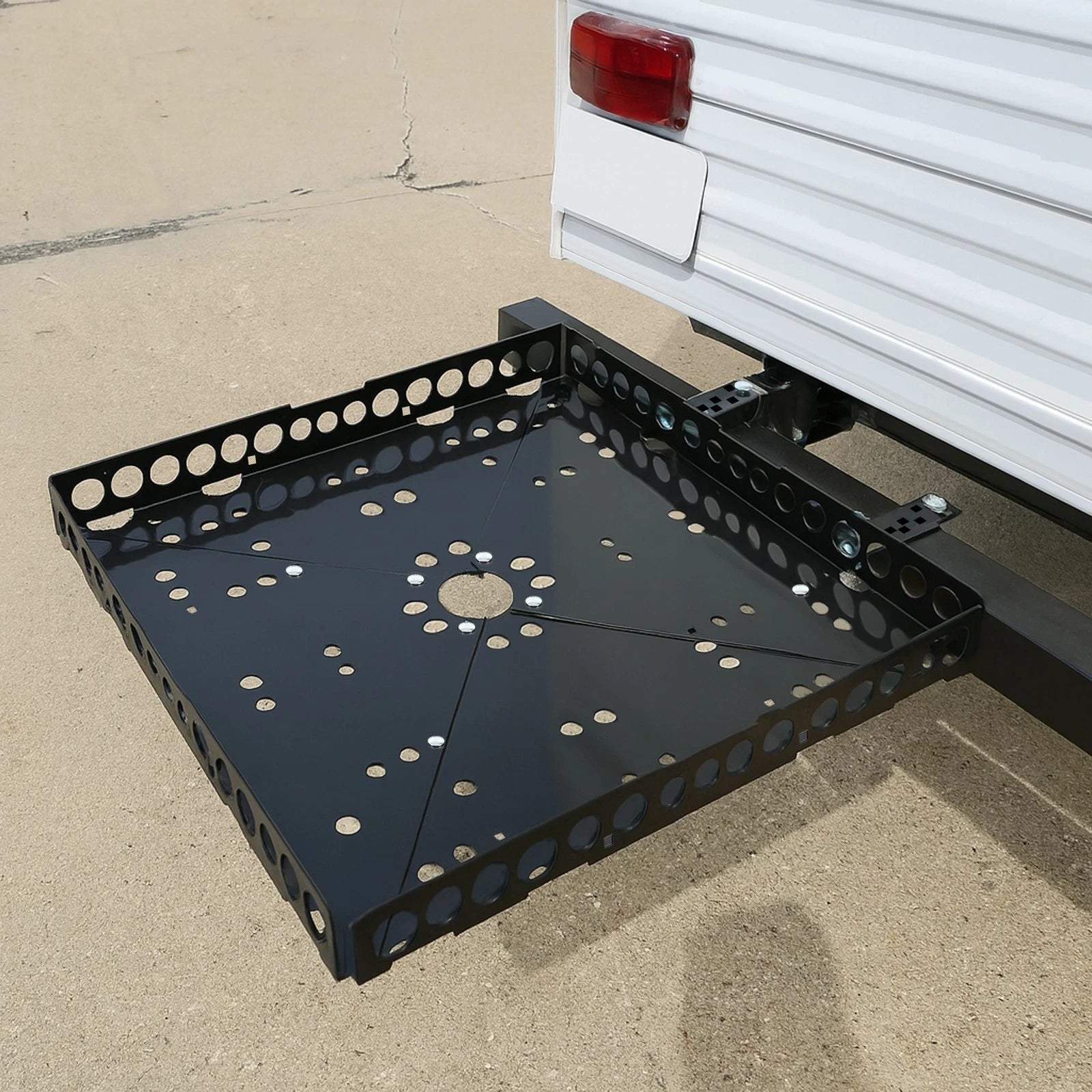 Cargo Luggage Carrier Tray Kit for RV Bumper (Powder Coated)