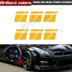 Yellow Tire Rim Warning Mark Decals for 18–21 Inch Wheels (Set)