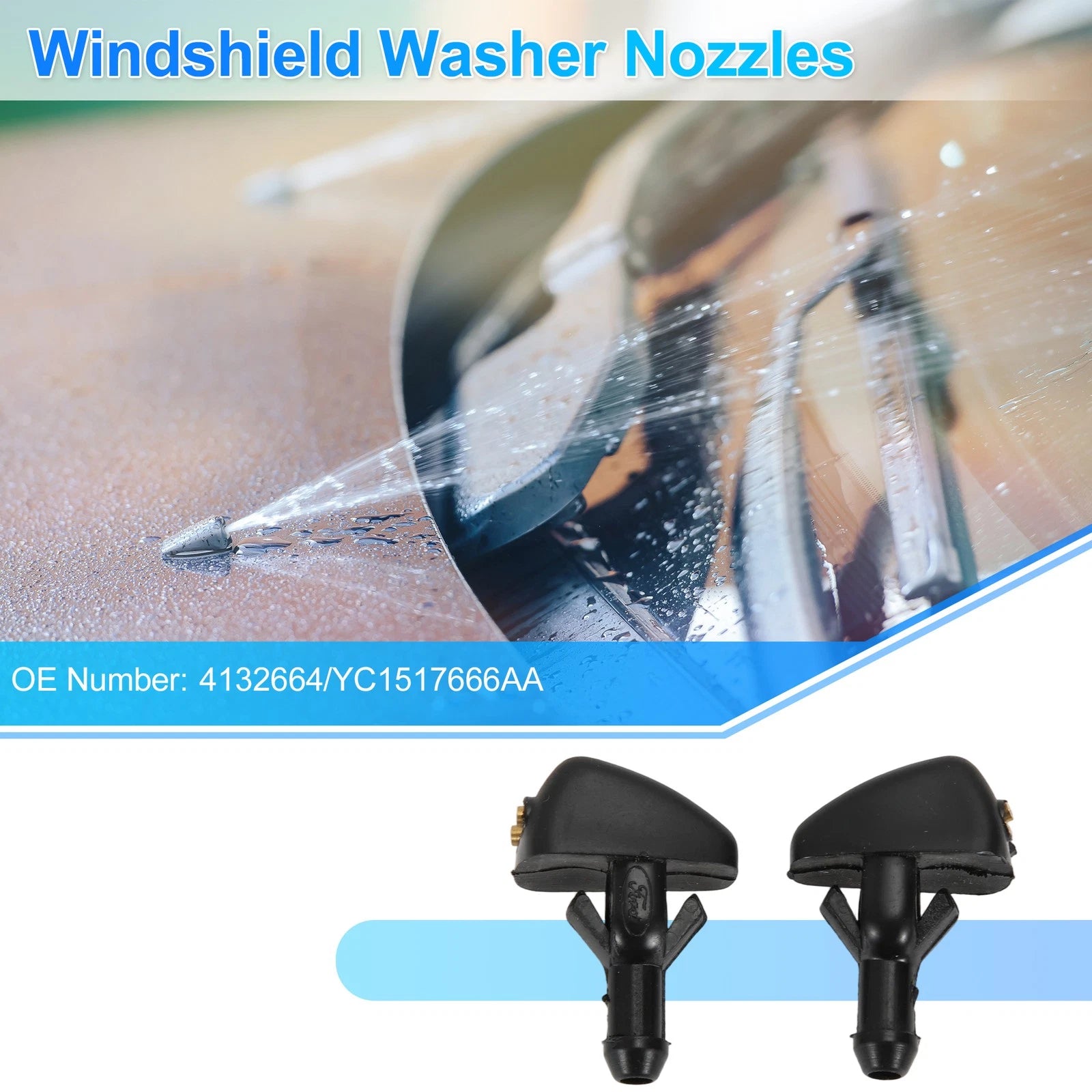 Set of 2 Windshield Washer Nozzles for Ford Transit V184-V347 (MK6) No. 4132664