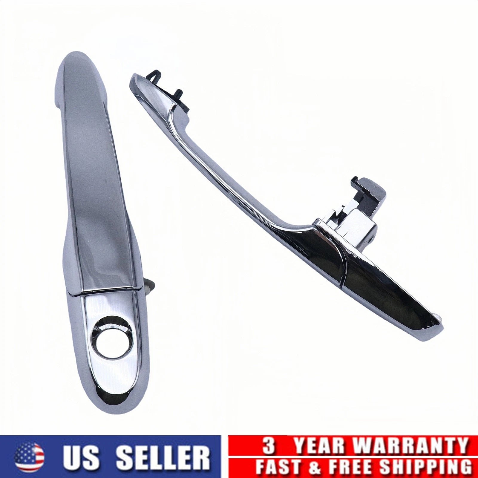 Set of 2 Chrome Outer Door Handles for Chevy Cobalt Pontiac Saturn (2005–2010) 15936038