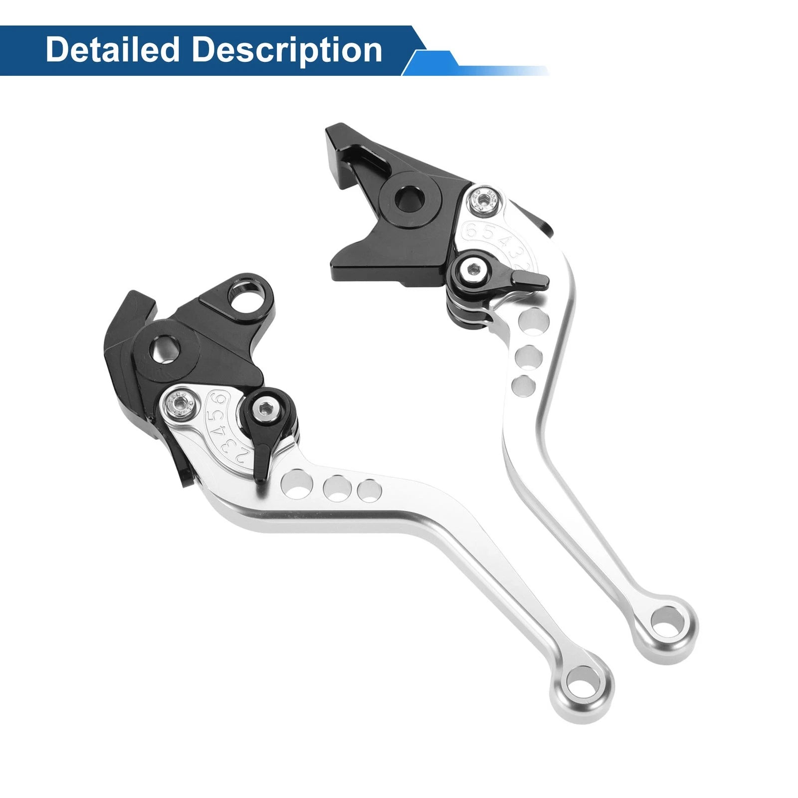 Set of 2 Long Brake Clutch Levers for Honda CBF1000 (2006–2010) Silver Tone