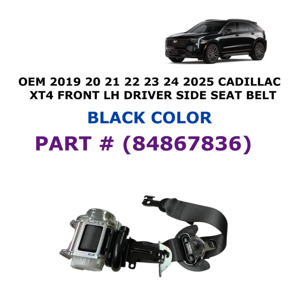Front Left Seat Belt for Cadillac XT4 (2019–2025) BLACK 84867836