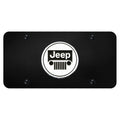Chrome Logo on Black License Plate - Officially Licensed for Jeep