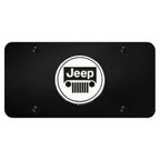 Chrome Logo on Black License Plate - Officially Licensed for Jeep