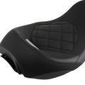 Black Leather PU Driver Passenger Seat for Harley Touring (2009–2023)