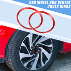 Set of 4 Wheel Hub Center Cover Rings for Honda Civic (2016–2021) Red
