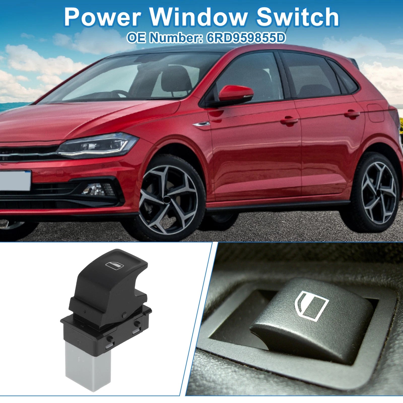 Power Window Switch for Volkswagen Polo (2002–2009) 6RD959855D
