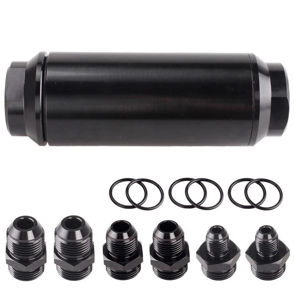High Flow Fuel Filter for AN6 AN8 AN10 (Cleanable, 250PSI, 100 Micron)