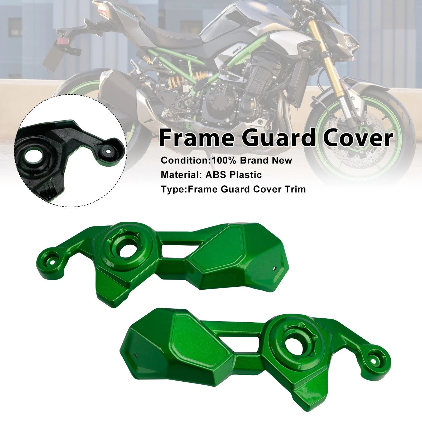 Frame Side Cover Panel Guard for Kawasaki Z900 (2025–2026) Green
