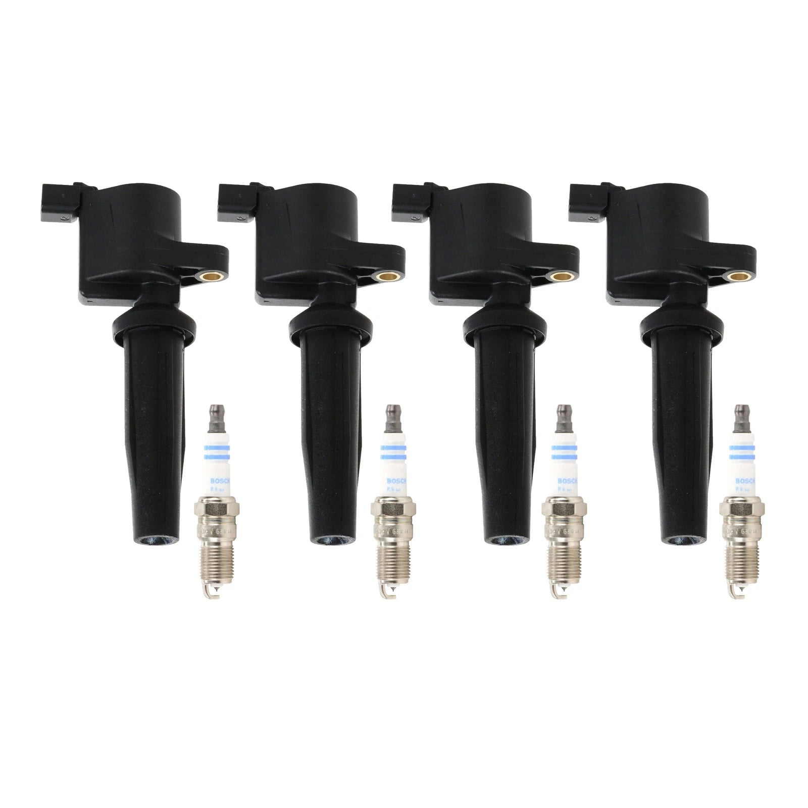Set of 4 Ignition Coils & 4 Spark Plugs for Ford Focus 2.3L (2000–2007)
